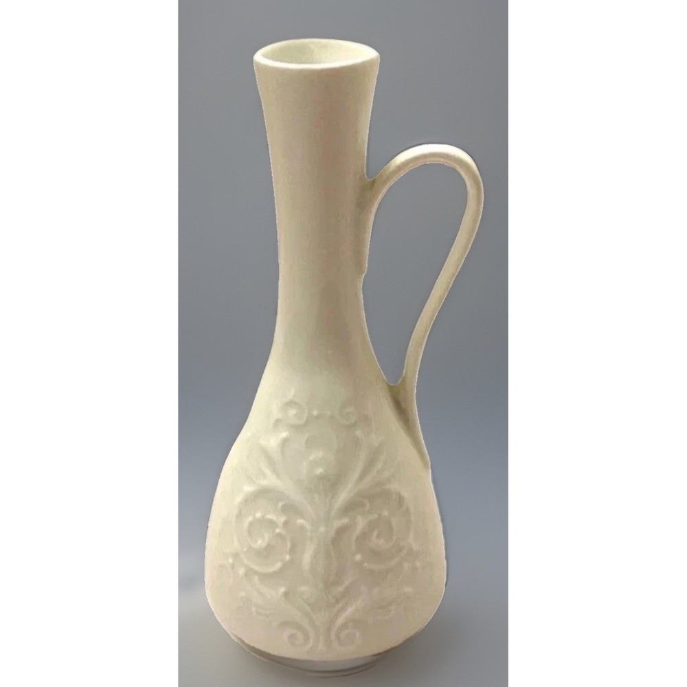 VTG Royal Porcelain KPM Bavaria Handarbeit Vase Cottage White Handle Home Decor